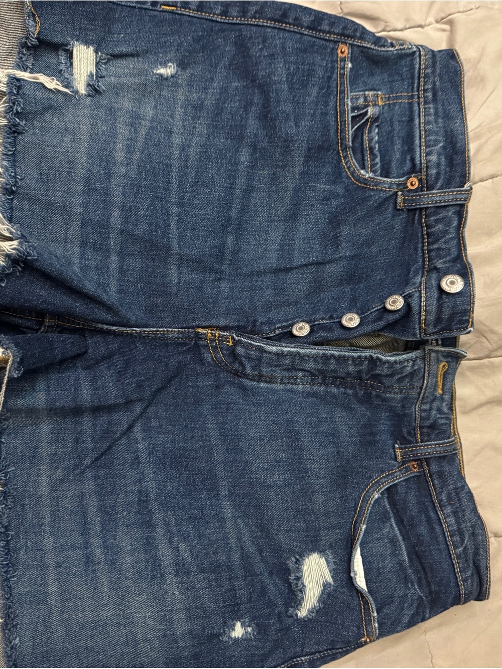 Women’s Distressed High-Rise Dark Blue Denim Jeans